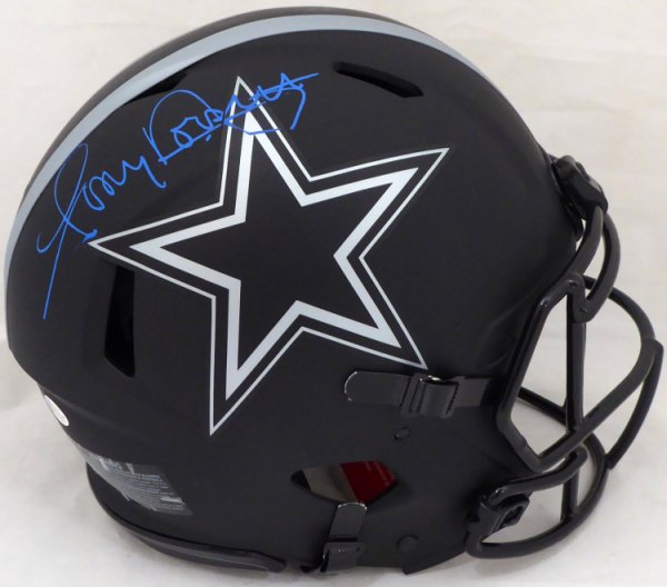 Tony Dorsett Autographed Signed Dallas Cowboys Eclipse Black Full Size Authentic Speed Helmet Beckett Beckett 