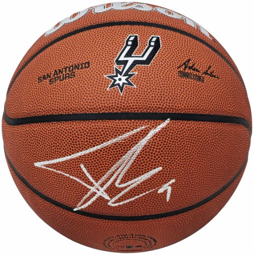 Tony Parker Autographed Authentic Leather San Antonio Spurs Logo Basketball San Antonio Spurs Beckett Beckett Witness #222837