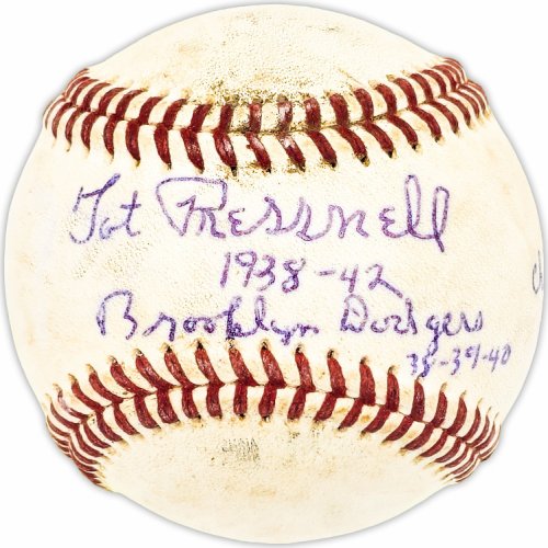 Tot Pressnell Autographed Signed Official Professional Baseball Los Angeles Dodgers, Chicago Cubs "Brooklyn Dodgers 38-39-40 Chicago Cubs 41-42" Beckett Beckett Qr #Bm25679 