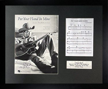 Tracy Byrd Autographed Signed 1999 Put Your Hand In Mine Original Sheet Music/Lyrics Custom Framing (22x18)-COA 