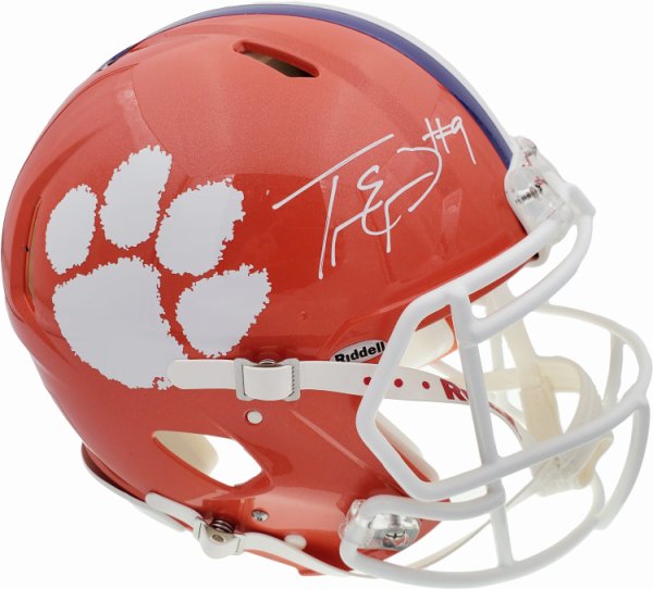 Travis Etienne Autographed Signed Clemson Tigers Orange Full Size Authentic Speed Helmet Beckett Beckett 