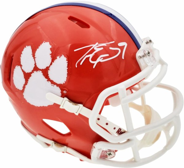 Travis Etienne Autographed Signed Clemson Tigers Orange Replica Speed Mini Helmet Beckett Beckett 