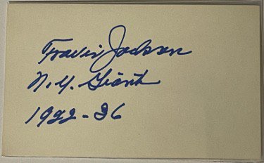 Travis Jackson signed 3x5 Index Card NY Giants 1922-26