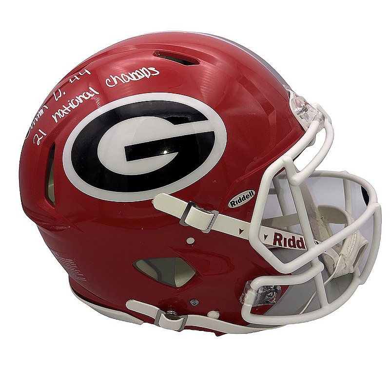 Travon Walker Autographed Signed Georgia Bulldogs Riddell Speed Authentic Full Size Helmet with "21 National Champs" Inscription - Beckett Authentic 