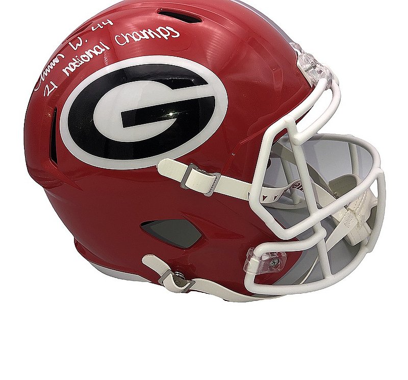 Travon Walker Autographed Signed Georgia Bulldogs Riddell Speed Replica Full Size Helmet with "21 National Champs" Inscription - Beckett Authentic 