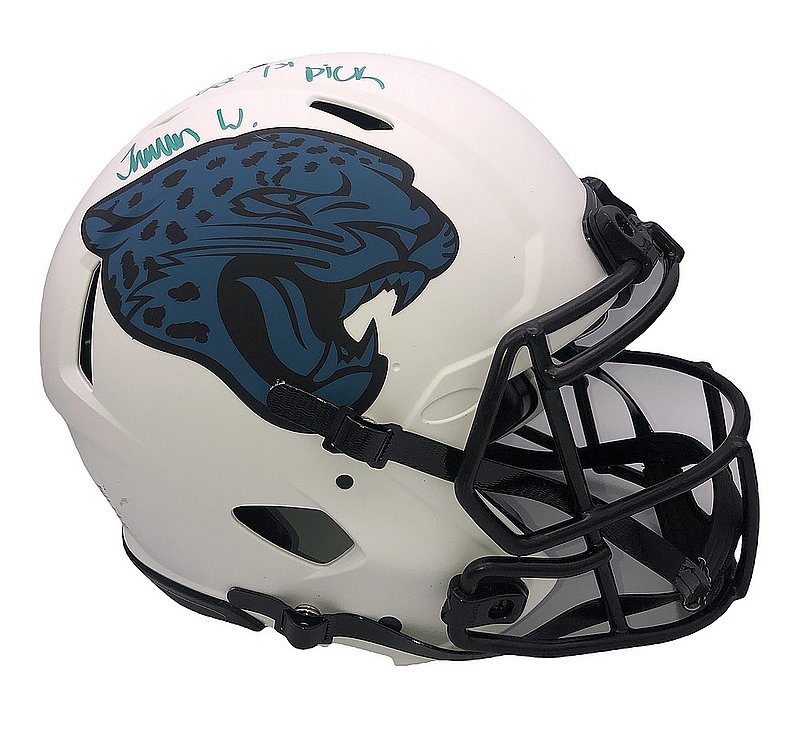 Travon Walker Autographed Signed Jacksonville Jaguars Riddell Lunar Eclipse Speed Authentic Full Size Helmet with "22 1st Pick" Inscription - Beckett Authentic 