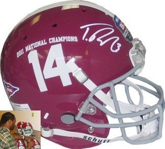 Trent Richardson Autographed Signed Alabama Crimson Tide Full Size Authentic #14 BCS National Champs Logo Schutt Helmet 