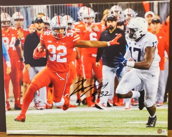 TreVeyon Henderson Ohio State Buckeyes 16x20 Autographed Signed Canvas - Beckett Authentic