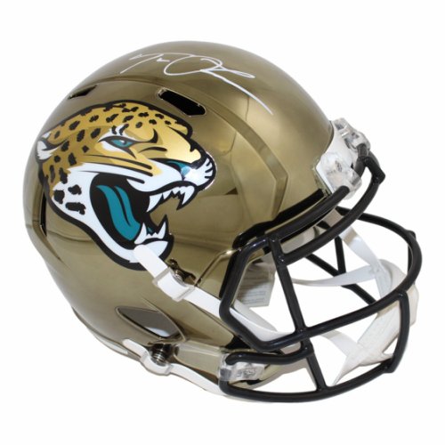 Trevor Lawrence Autographed Signed Jacksonville Jaguars Riddell Full Size Gold Chrome Speed Replica Helmet - Fanatics 