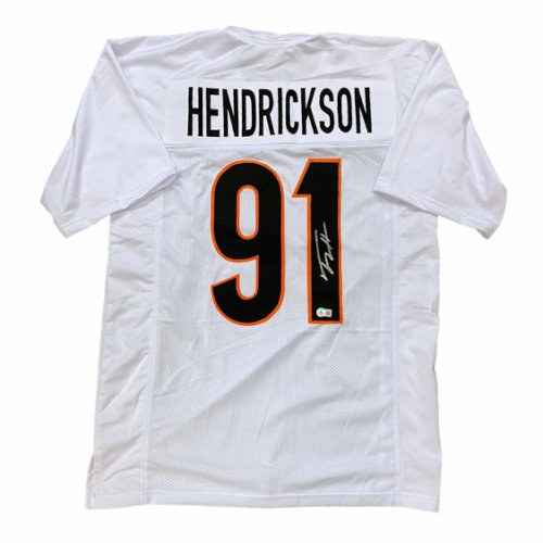 Trey Hendrickson Autographed Signed Cincinnati Bengals White Custom XL #92 Jersey - Beckett Authentication Services (BAS) 