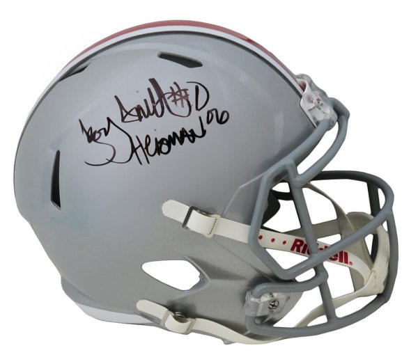 Troy Smith Autographed Signed Ohio State Buckeyes Riddell Full Size Speed Replica Helmet w/Heisman'06 