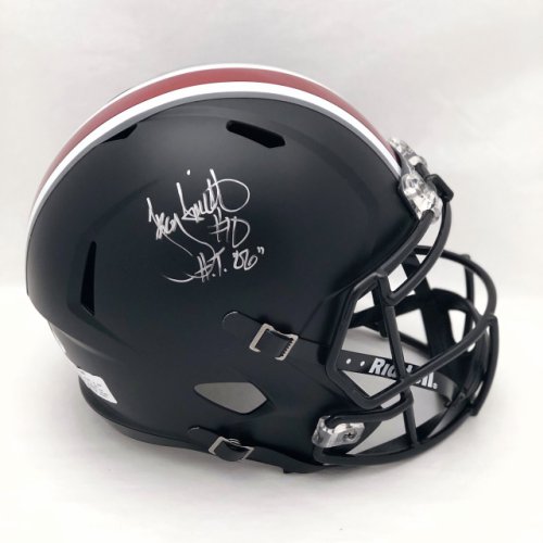 Troy Smith OSU Black Autographed Signed Replica Helmet - PSA Authentic 