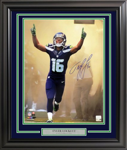 Tyler Lockett Autographed Framed 16X20 Photo Seattle Seahawks Tunnel Mcs Holo #210971