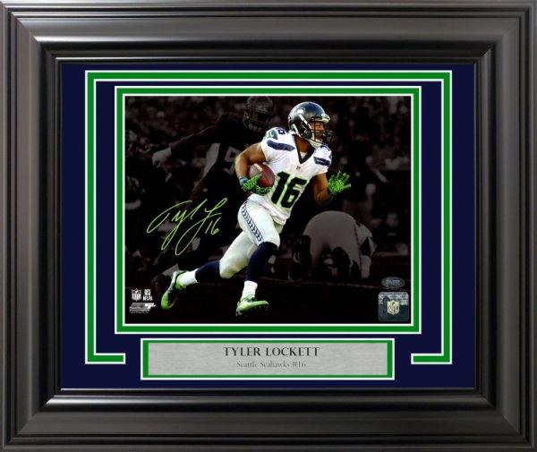 Tyler Lockett Autographed Framed 8X10 Photo Seattle Seahawks Spotlight Mcs Holo #210977