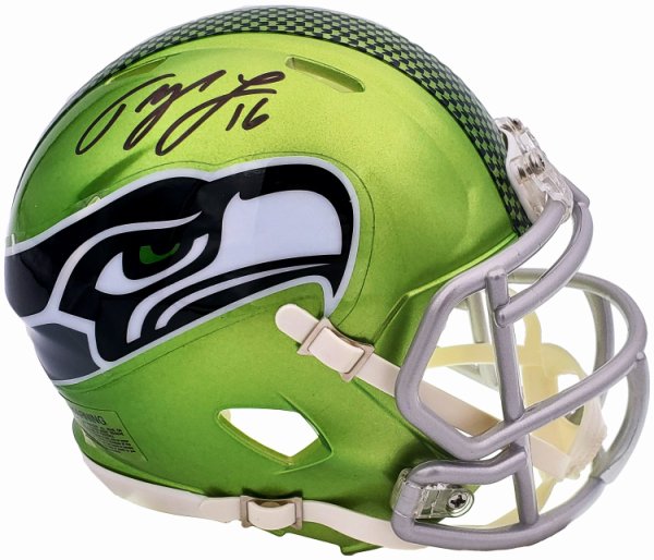 Tyler Lockett Autographed Signed Seattle Seahawks Flash Green Speed Mini Helmet Mcs Holo #200482 