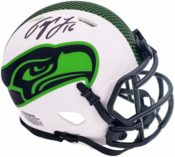 Tyler Lockett Autographed Signed Seattle Seahawks Lunar Eclipse White Speed Mini Helmet Mcs Holo #200483 
