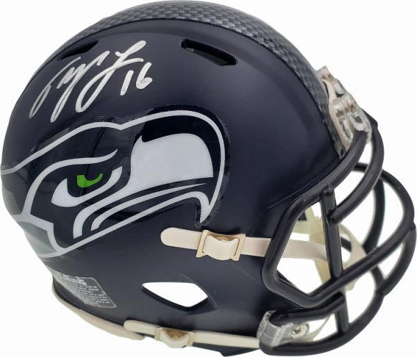 Tyler Lockett Autographed Signed Seattle Seahawks Speed Mini Helmet In Silver Mcs Holo #182260 