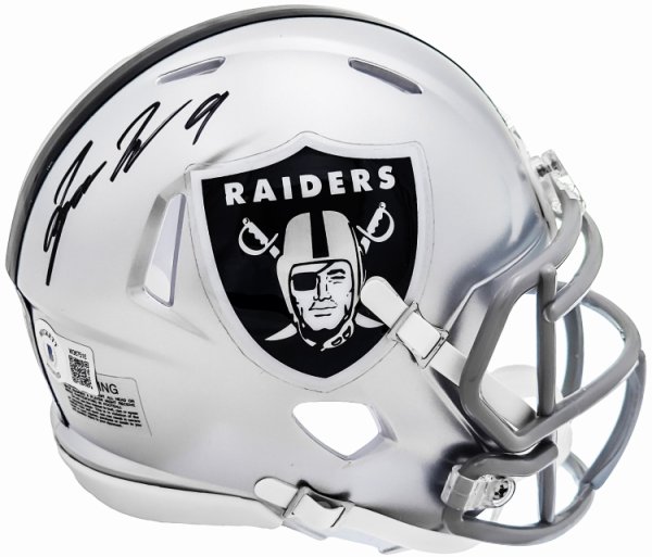 Tyree Wilson Autographed Signed Las Vegas Raiders Silver Speed Mini Helmet Beckett Beckett Witness #215908 