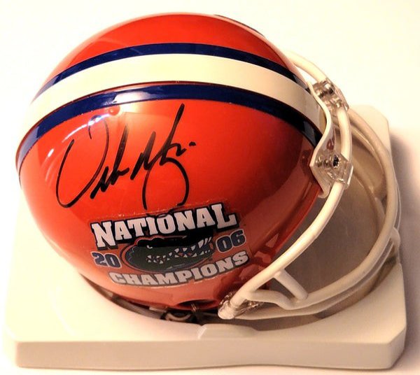 Urban Meyer Autographed Signed Florida Gators 2006 National Champions Mini Helmet Beckett Authenticated 