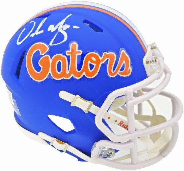 Urban Meyer Autographed Signed Florida Gators Blue Speed Mini Helmet Beckett Beckett Witness #230115 
