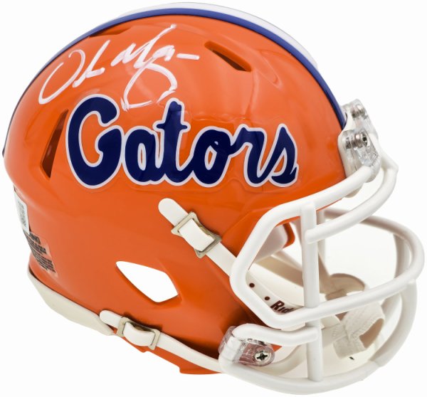 Urban Meyer Autographed Signed Florida Gators Orange Speed Mini Helmet Beckett Beckett Witness #230114 