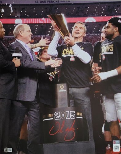 Urban Meyer Autographed Signed Ohio State 2015 National Champions 16X20 Photo Beckett Witnessed 