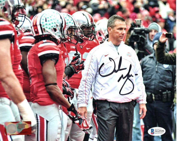 Urban Meyer Autographed Signed Ohio State Buckeyes 8X10 Photo Beckett Witnessed #7 