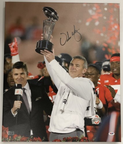 Urban Meyer Ohio State Buckeyes Autographed Signed 20x24 Canvas 9 - PSA Authentic