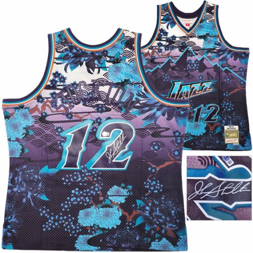Utah Jazz John Stockton Autographed Signed Purple Authentic Mitchell & Ness 1996-97 Hardwood Classic Swingman Asian Heritage 5.0 Jersey Size Xxl Beckett Beckett Witness #224345 