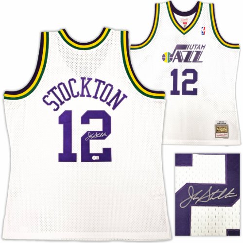 Utah Jazz John Stockton Autographed Signed White Authentic Mitchell & Ness 1991-92 Hardwood Classic Swingman Jersey Size Xl Beckett Beckett Witness #224338 