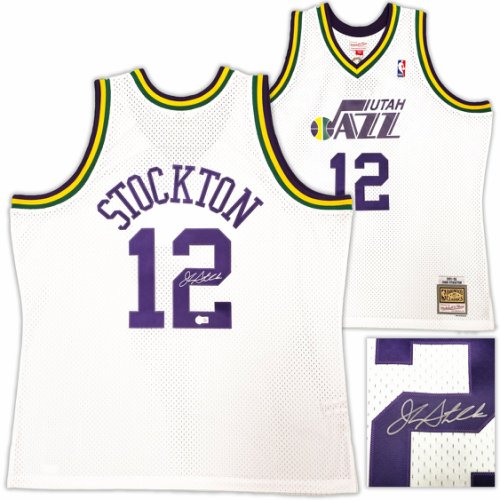 Utah Jazz John Stockton Autographed Signed White Authentic Mitchell & Ness 1991-92 Hardwood Classic Swingman Jersey Size Xxl Beckett Beckett Witness #224337 