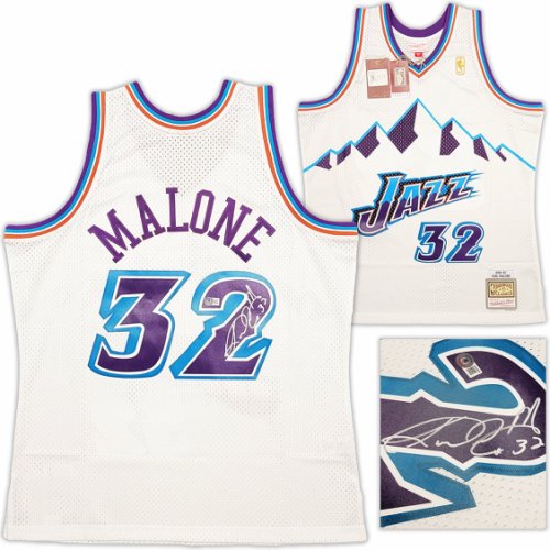 Utah Jazz Karl Malone Autographed Signed White Authentic Mitchell & Ness Jersey Size Xl Beckett Beckett 