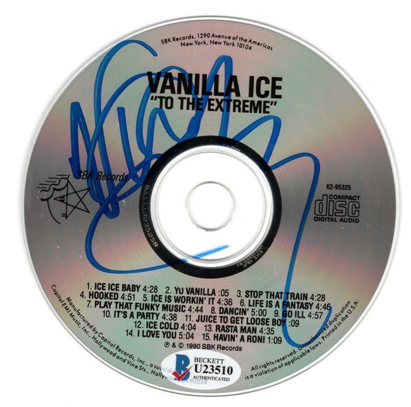 Vanilla Ice Autographed To The Extreme Cd With Cover Beckett Authenticated