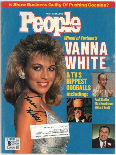Vanna White Autographed Signed People Weekly Full Magazine 8/25/1986- Beckett/BAS Hologram #Q75420 (Wheel of Fortune) 