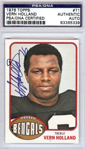 Vern Holland Autographed 1976 Topps Card #71 Cincinnati Bengals PSA/DNA