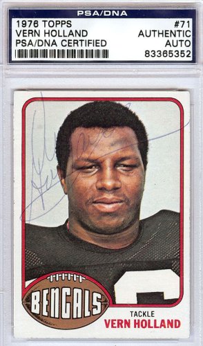 Vern Holland Autographed 1976 Topps Card #71 Cincinnati Bengals PSA/DNA