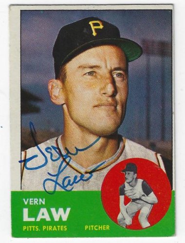 Vern Law Autographed Signed Pittsburgh Pirates 1963 Topps Card - Autographs