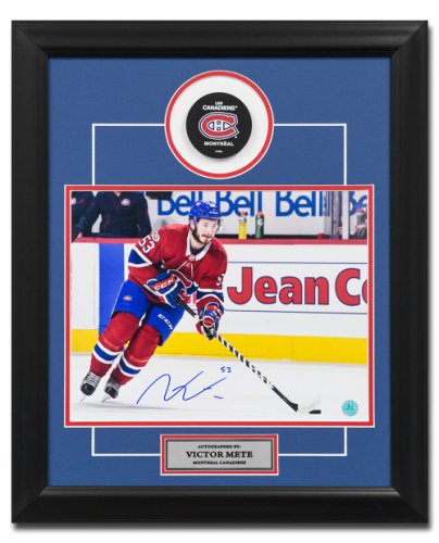 Victor Mete Montreal Canadiens Autographed Signed Hockey 20x24 Puck Frame