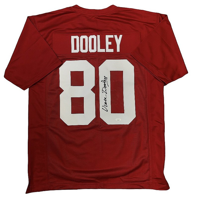 Vince Dooley Autographed Signed Georgia Bulldogs Custom Red #80 Jersey - JSA