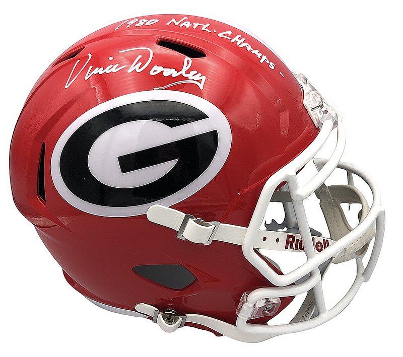 Vince Dooley Autographed Signed Georgia Bulldogs Riddell Speed Rep F/S Helmet w/ Insc- JSA 