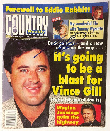 Vince Gill signed 1998 Country Weekly Magazine- Beckett Review