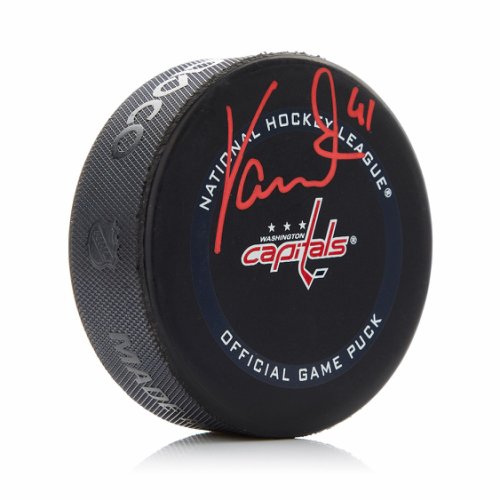 Vitek Vanecek Autographed Signed Washington Capitals Official Game Puck