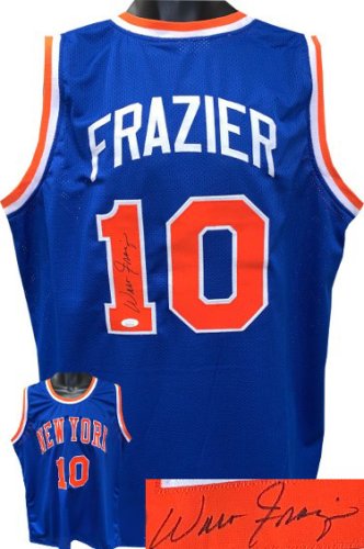 Walt Frazier Autographed Signed Blue TB Custom Stitched Pro Basketball Jersey XL- JSA Witnessed 