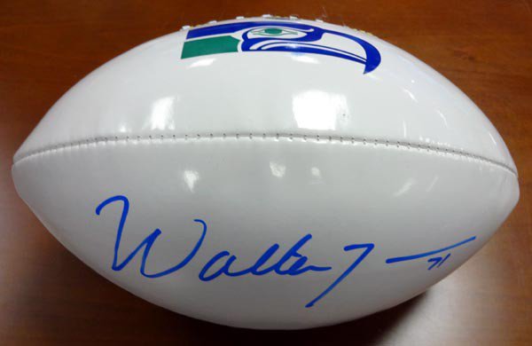 Walter Jones Autographed Signed White Logo Football Seattle Seahawks Mcs Holo #72391 