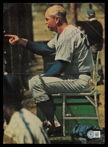 Walter Walt Alston Autographed Signed 8.5X11 Magazine Page Photo Los Angeles Dodgers Beckett Beckett 