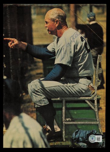 Walter Walt Alston Autographed Signed 8.5X11 Magazine Page Photo Los Angeles Dodgers Beckett Beckett 