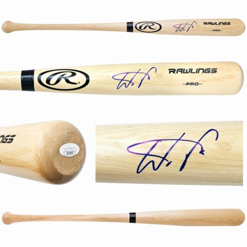 Wander Franco Autographed Signed Blonde Rawlings Pro Bat Tampa Bay Rays JSA 