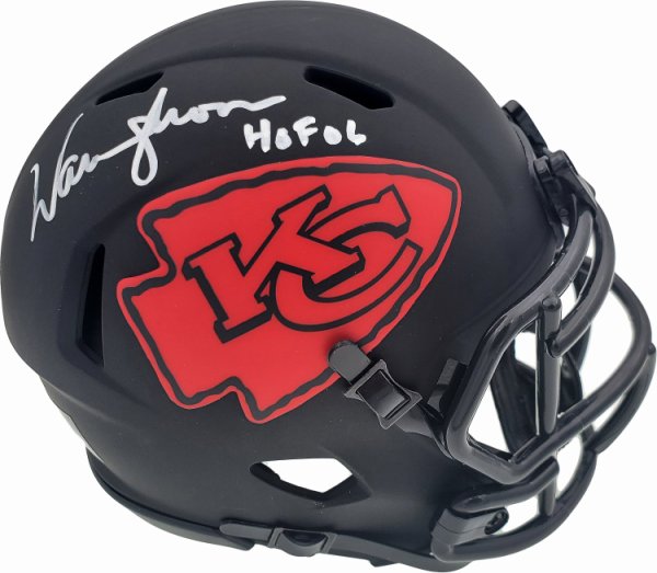 Warren Moon Autographed Signed Eclipse Black Kansas City Chiefs Speed Mini Helmet "HOF 06" Mcs Holo #185812 