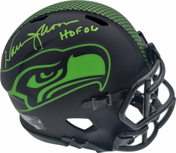Warren Moon Autographed Signed Eclipse Black Seattle Seahawks Speed Mini Helmet "HOF 06" Mcs Holo #185813 