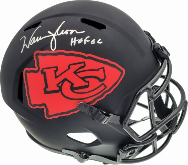 Warren Moon Autographed Signed Kansas City Chiefs Eclipse Black Full Size Speed Replica Helmet "HOF 06" Mcs Holo #187026 